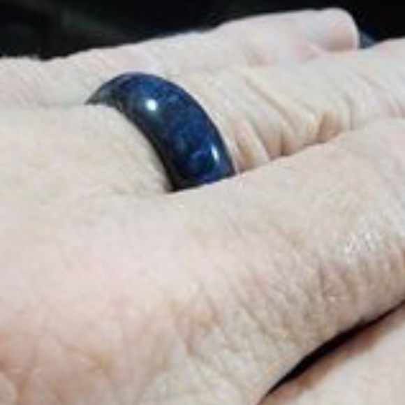 💜3/$30 Unisex Size 10 Blue Fire Black Ring - Picture 10 of 10